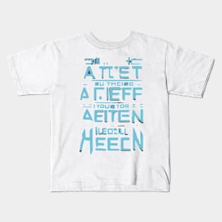 strange alien text pattern on T-shirt Kids T-Shirt